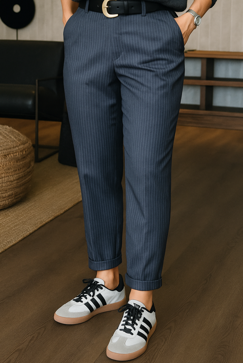 Beatrice | Striped Shaping Dress Pants