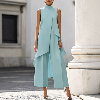Valentina | Elegant Jumpsuit with Draped High-Neck Top