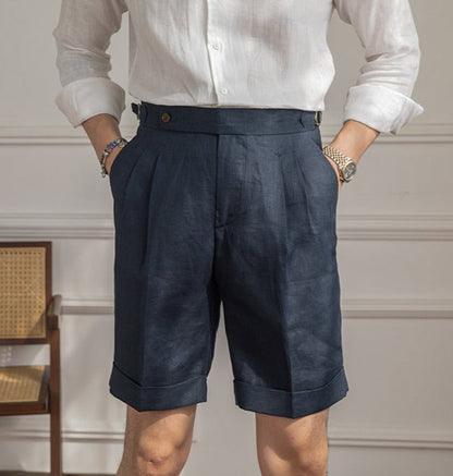 Hamptons Linen Pleated Bermudas