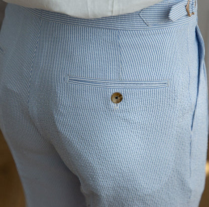 Pantalon plissé aérien en seersucker St. Tropez