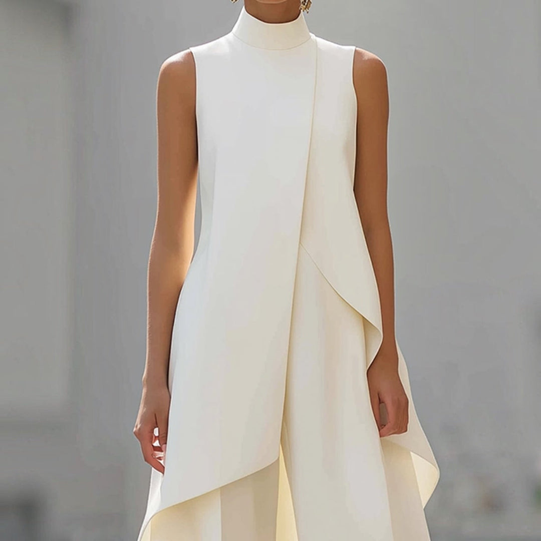 Valentina | Elegant Jumpsuit with Draped High-Neck Top