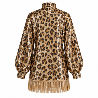 Sabrina | Leopard Sequin Mini Dress