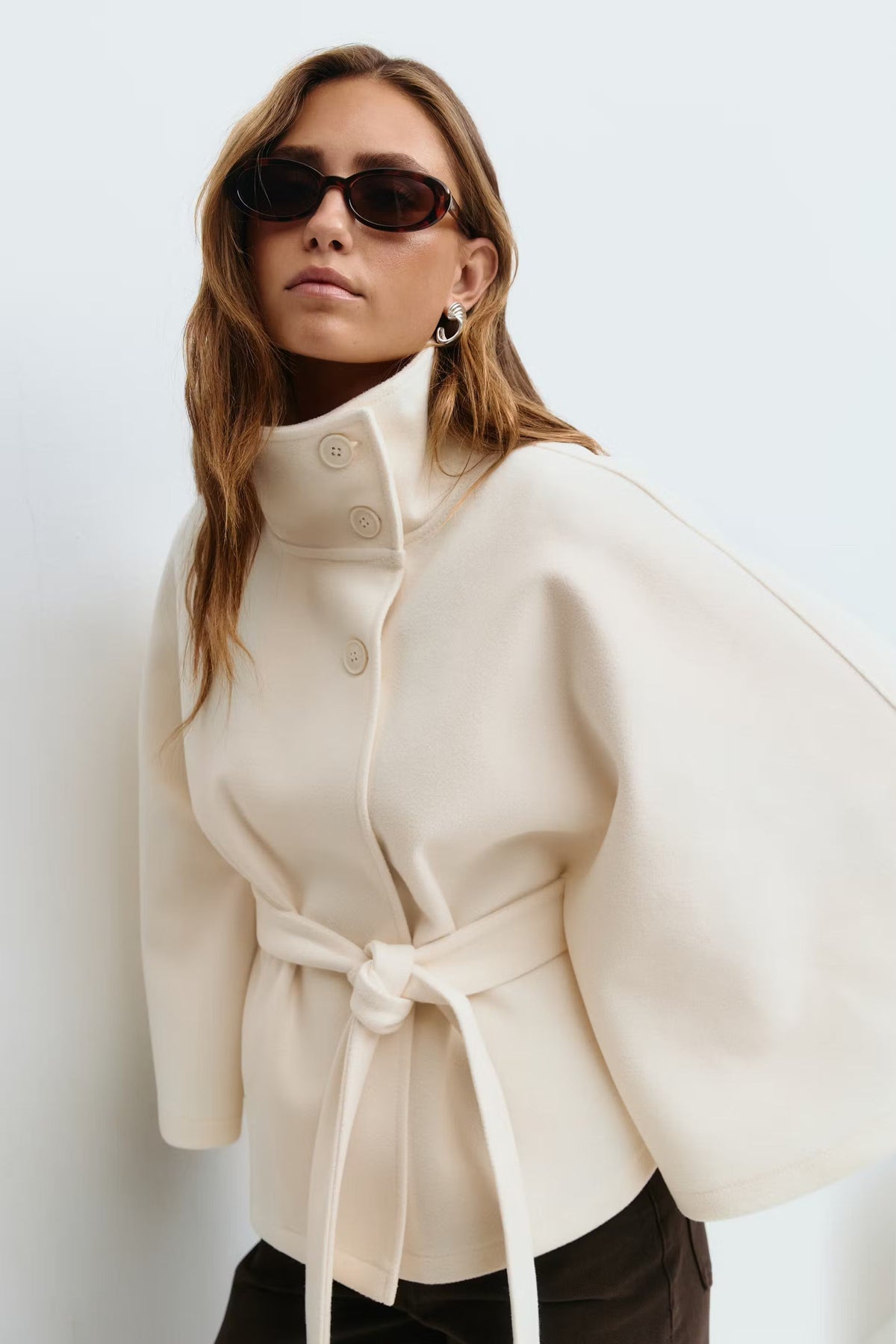 Antonella | Cape Jacket with High Collar