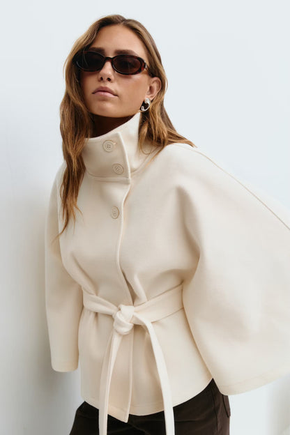 Antonella | Cape Jacket with High Collar