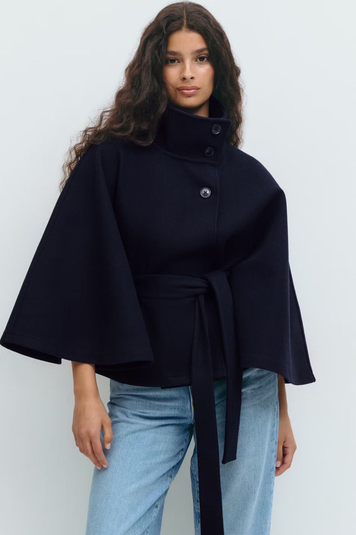 Antonella | Cape Jacket with High Collar
