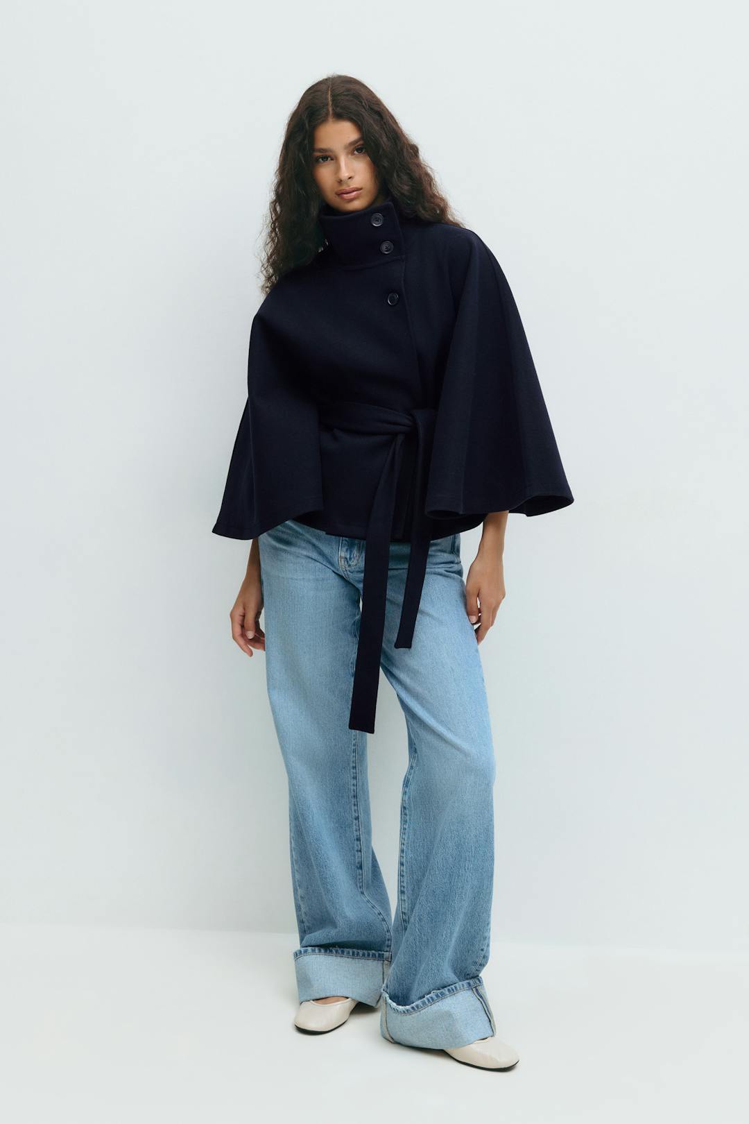 Antonella | Cape Jacket with High Collar