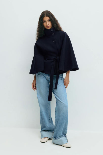Antonella | Cape Jacket with High Collar