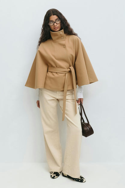 Antonella | Cape Jacket with High Collar