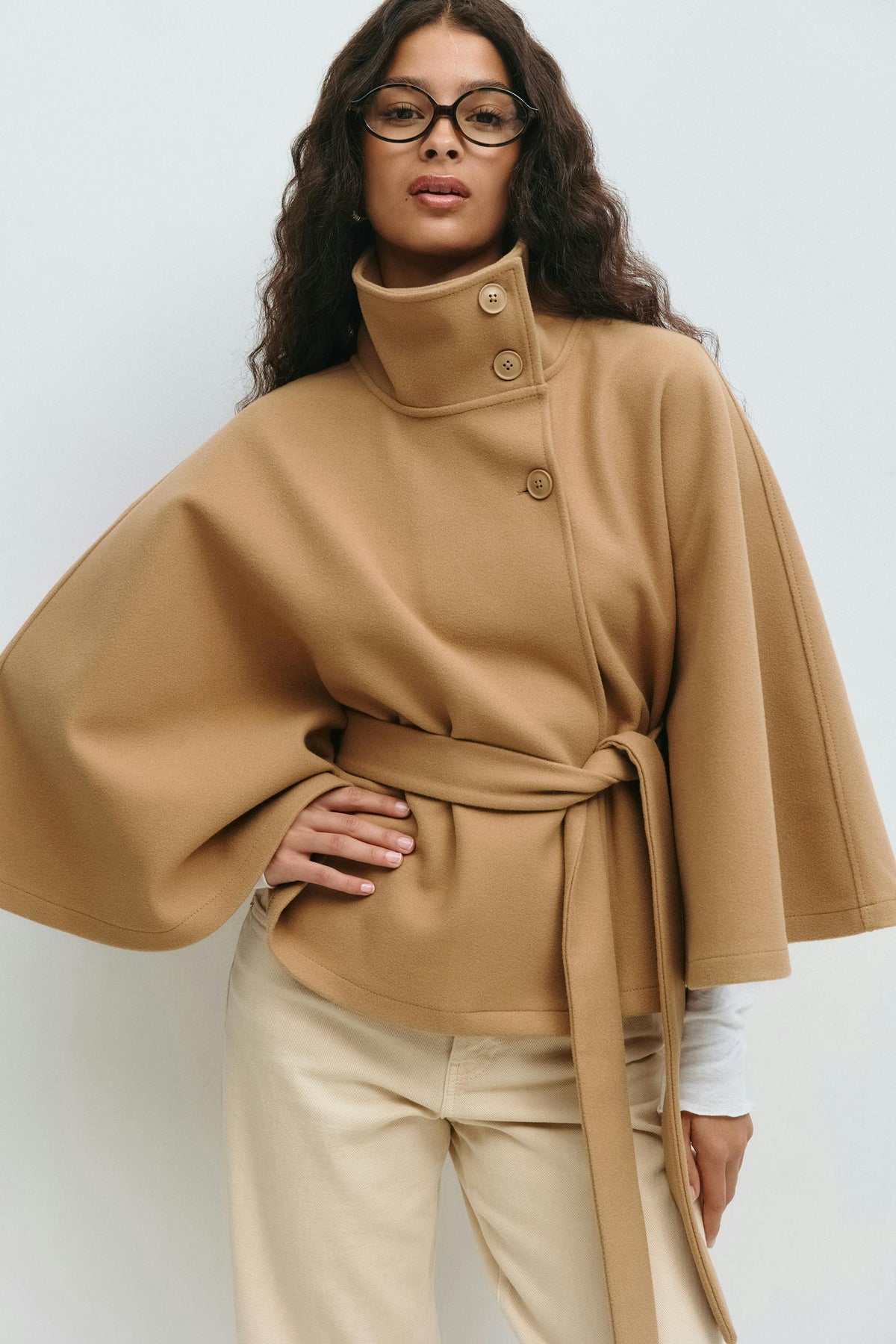 Antonella | Cape Jacket with High Collar