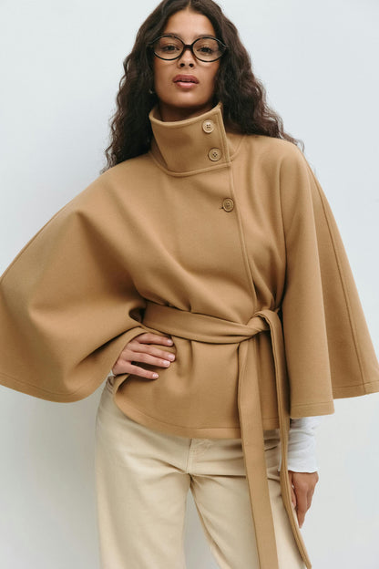 Antonella | Cape Jacket with High Collar