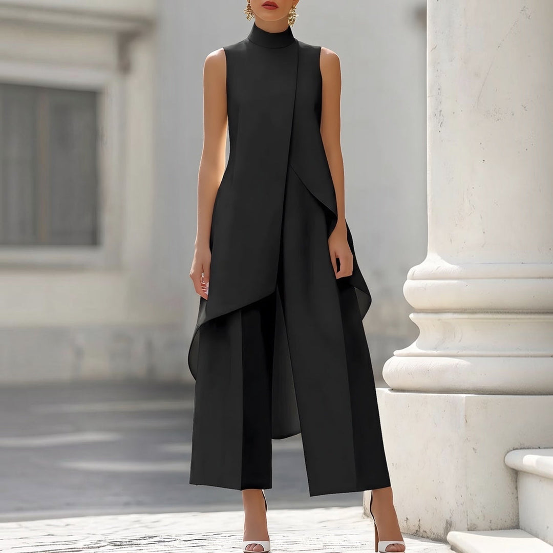Valentina | Elegant Jumpsuit with Draped High-Neck Top