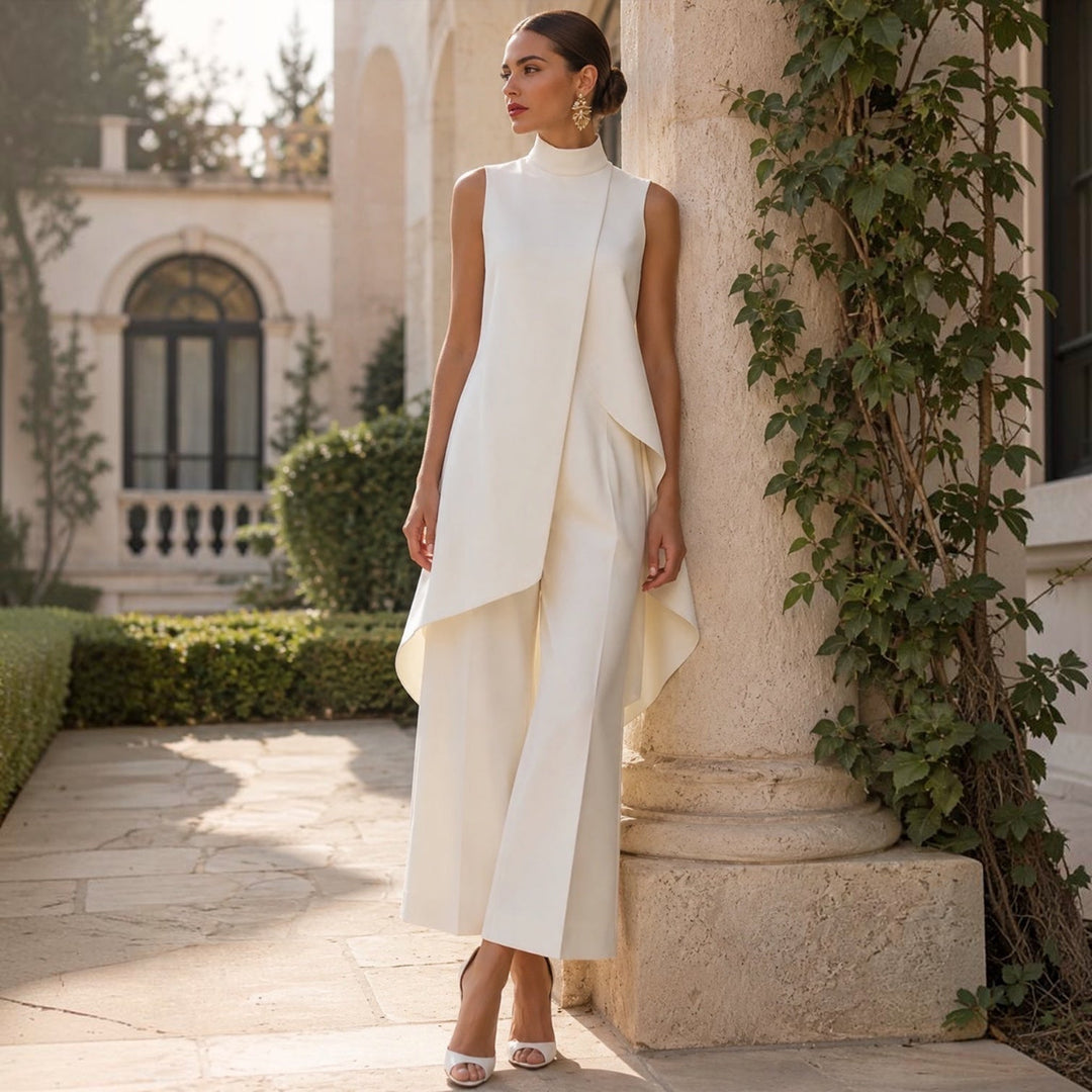 Valentina | Elegant Jumpsuit with Draped High-Neck Top