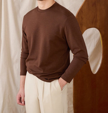 Basic Cotton Blend Soft Touch Long Sleeve T-Shirt