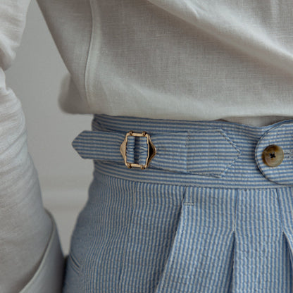 Pantalon plissé aérien en seersucker St. Tropez