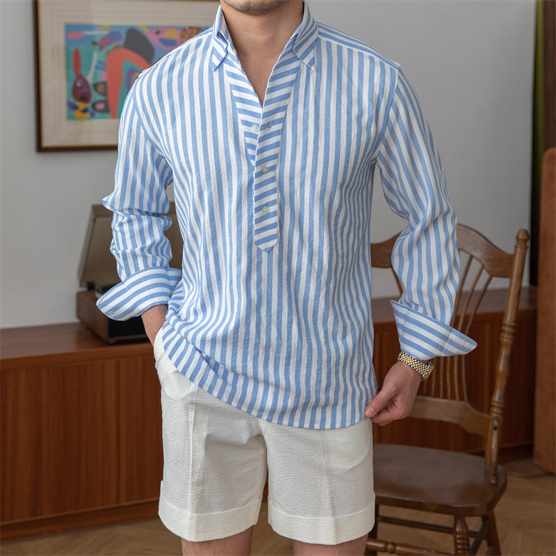 Chemise rayée en seersucker St. Tropez