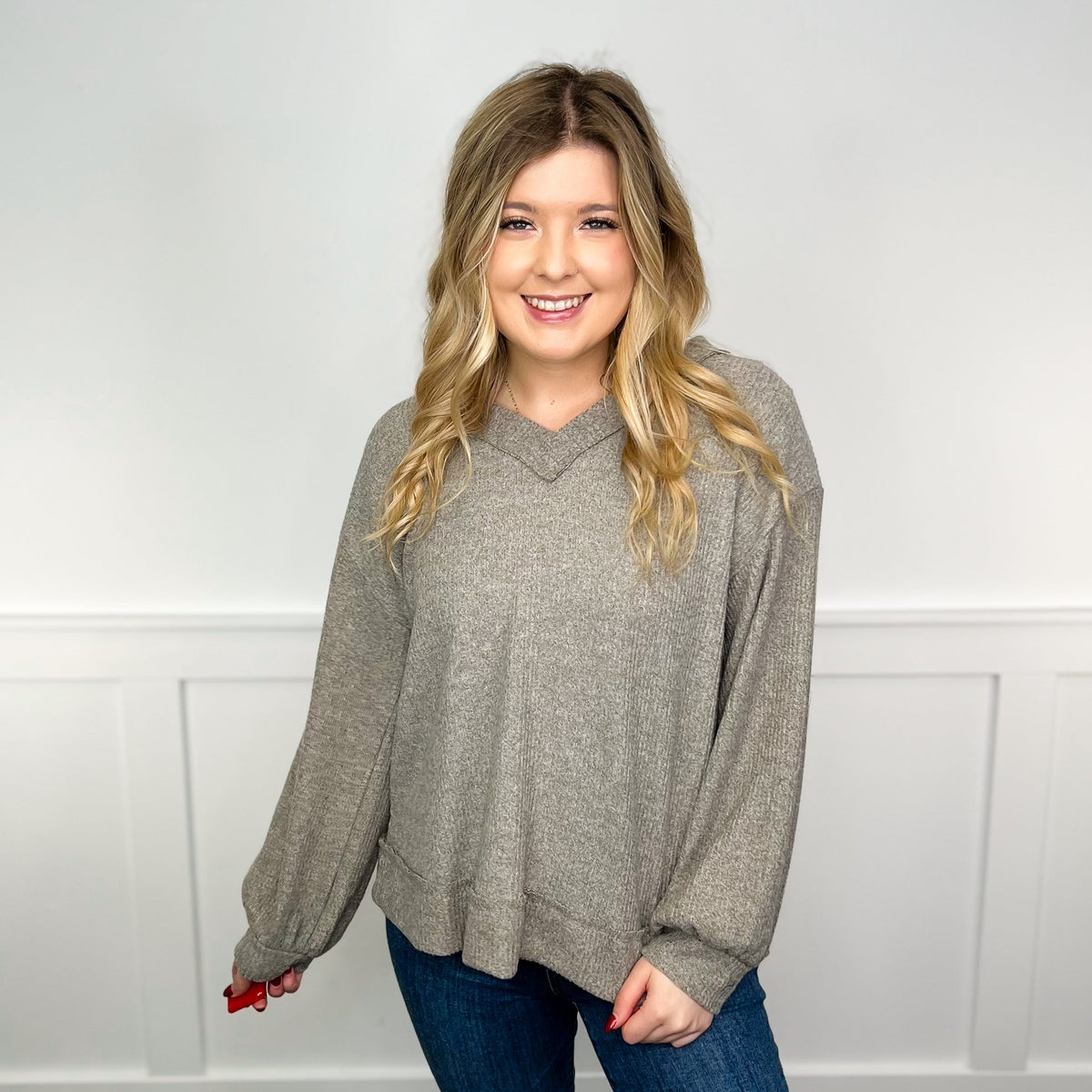 Ribbed Long Sleeve Avery Mae Top