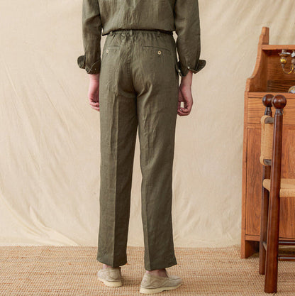 Zakynthos Pleated Linen Trousers