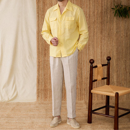 Wineyard Linen Cotton Blend Long Sleeve Shirt