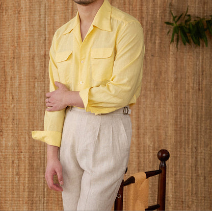 Wineyard Linen Cotton Blend Long Sleeve Shirt