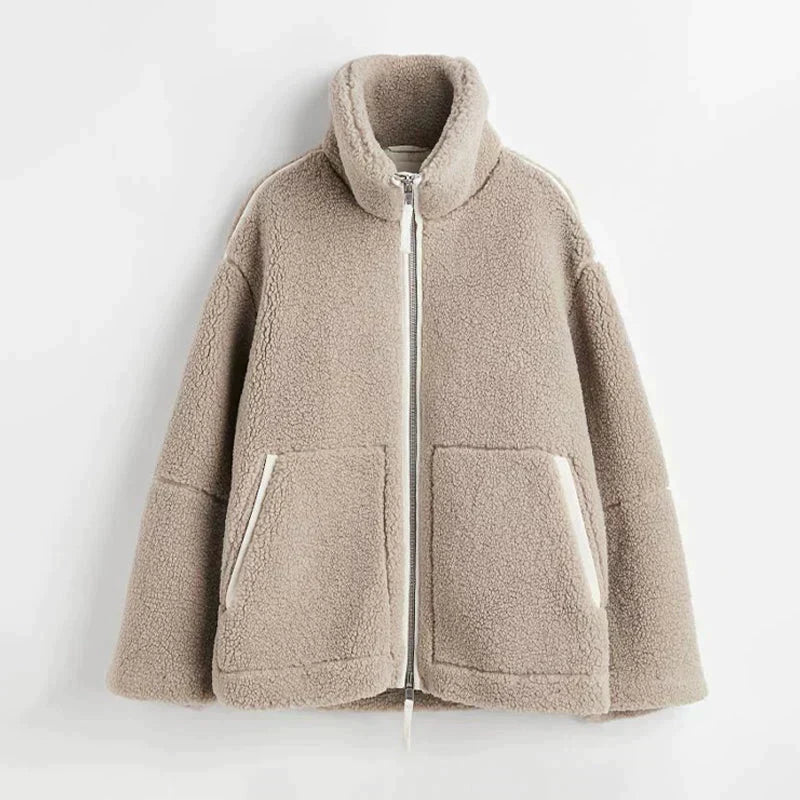 Silvana | Oversized High-Neck Teddy Jacket