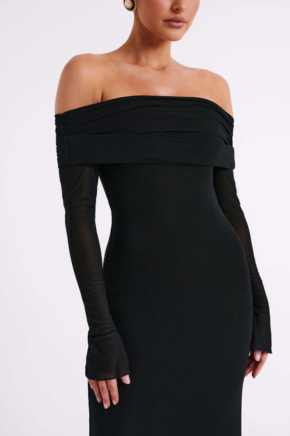Aya Off-Shoulder Long Sleeve Maxi Dress