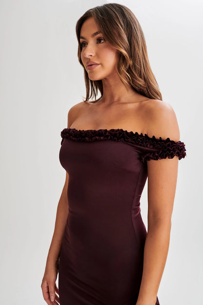 Ivy – Ruffle Off-Shoulder Maxi Dress.