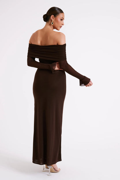 Aya Off-Shoulder Long Sleeve Maxi Dress