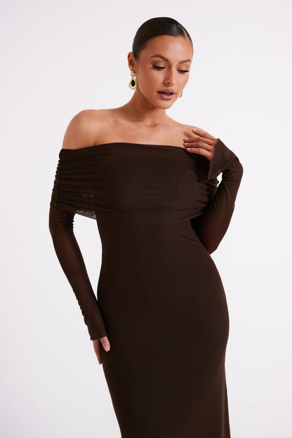 Aya Off-Shoulder Long Sleeve Maxi Dress