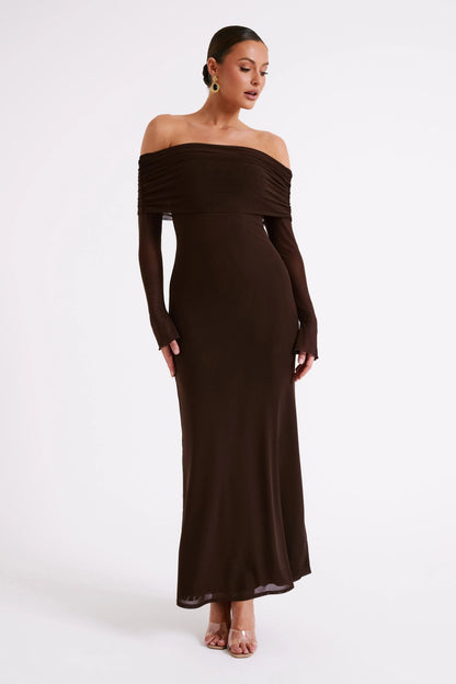 Aya Off-Shoulder Long Sleeve Maxi Dress