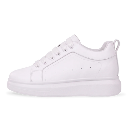 Bianco – Hidden Lift Leather Sneakers