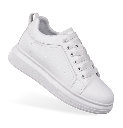 Bianco – Hidden Lift Leather Sneakers