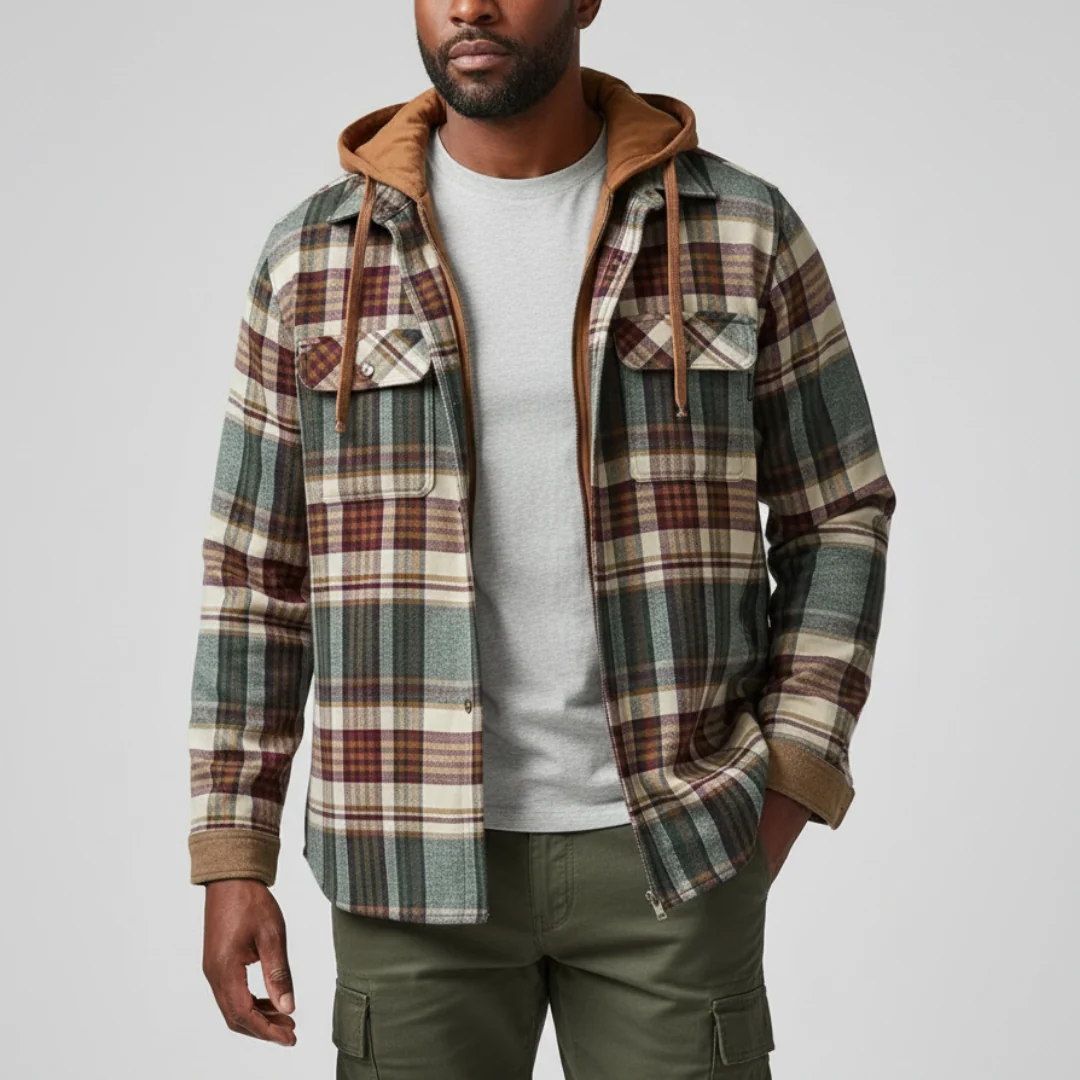 Richard™ | Checkered PATCHWORK HOODED JACKET , WARMTH WITH PERSONALITY