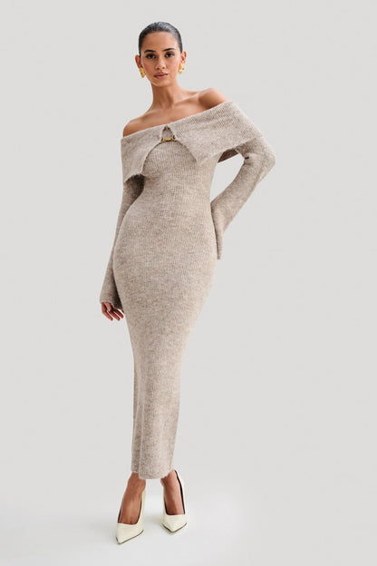 Sam – Off-Shoulder Knit Maxi Dress