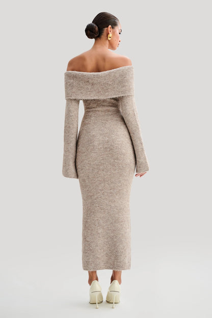 Sam – Off-Shoulder Knit Maxi Dress
