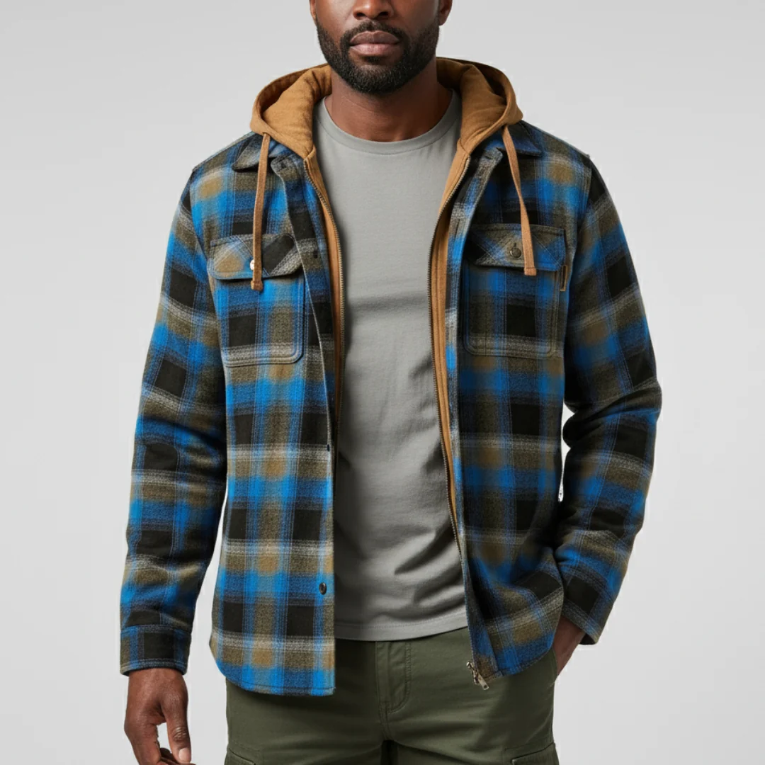 Richard™ | Checkered PATCHWORK HOODED JACKET , WARMTH WITH PERSONALITY
