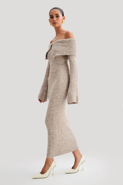 Sam – Off-Shoulder Knit Maxi Dress