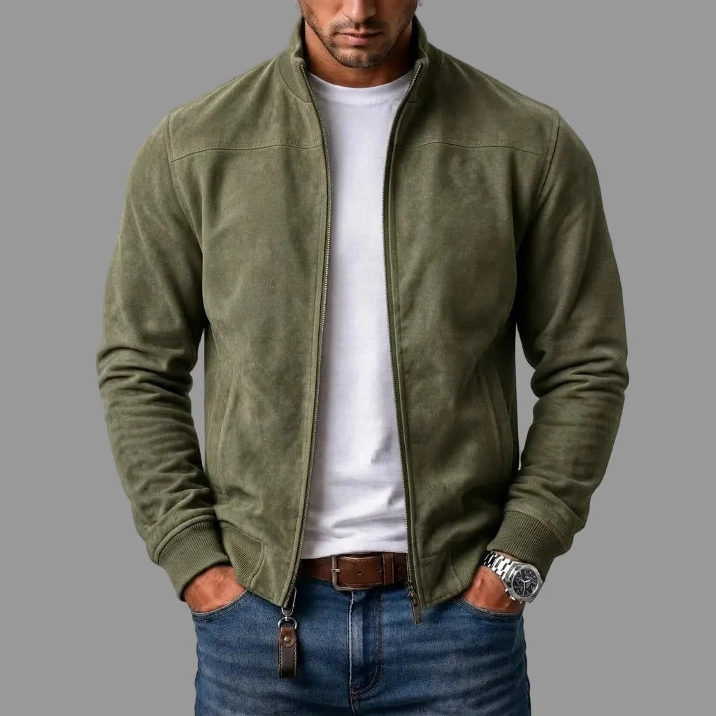 Johnstone™ | Suede Bomber Jacket