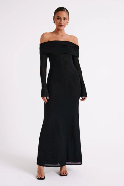 Aya Off-Shoulder Long Sleeve Maxi Dress