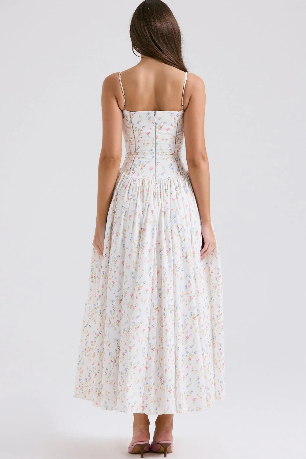 Nya – Floral Corset Midi Dress
