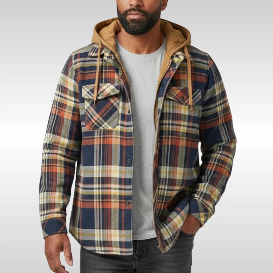 Richard™ | Checkered PATCHWORK HOODED JACKET , WARMTH WITH PERSONALITY