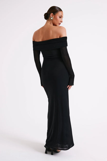 Aya Off-Shoulder Long Sleeve Maxi Dress