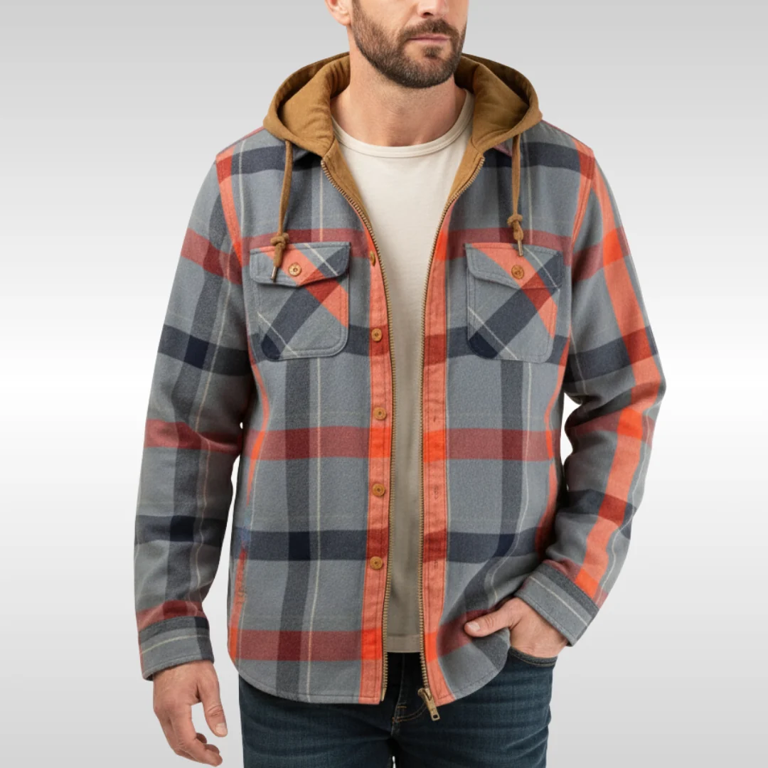 Richard™ | Checkered PATCHWORK HOODED JACKET , WARMTH WITH PERSONALITY