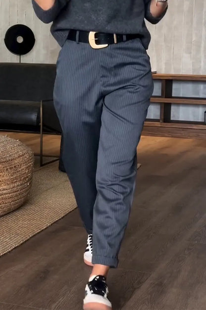 Beatrice | Striped Shaping Dress Pants
