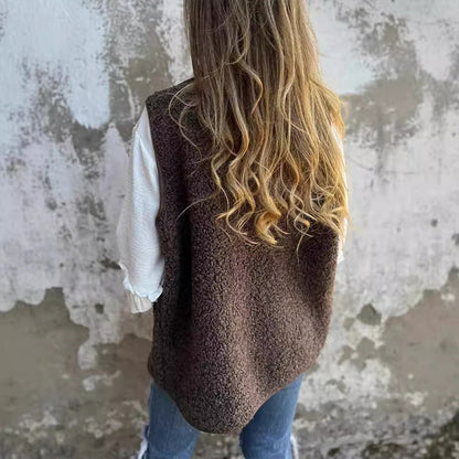 Women's Autumn Button-Front Short Warm Vest