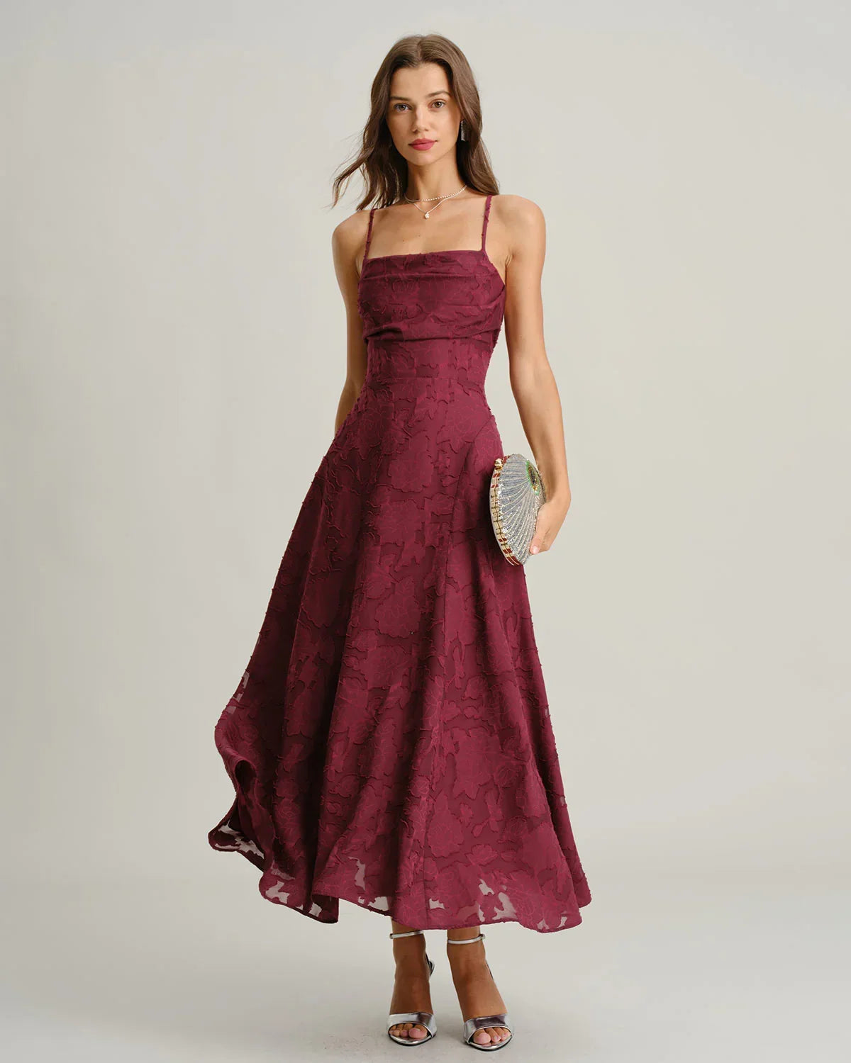 Jacquard Slip Maxi Dress